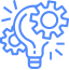 Gear and circuit icon symbolizing innovation, technology leadership, and smart automation at Movegistics.